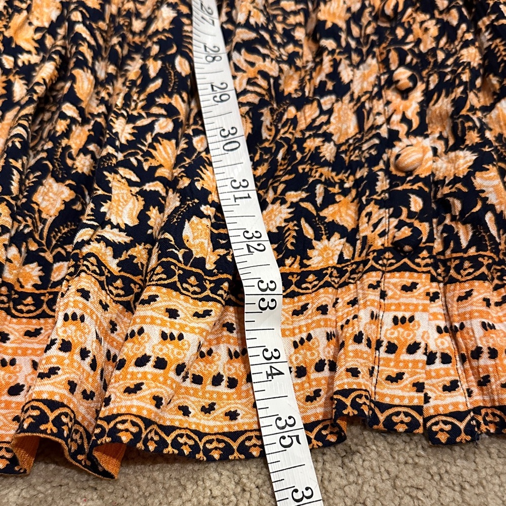 Faherty Black Long-Sleeve Floral Tiered Dress with Tan Print - Picture 5 of 8